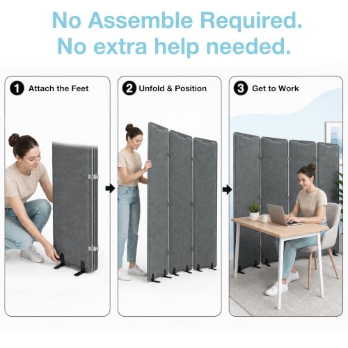 Four-Panel Acoustic Room Divider