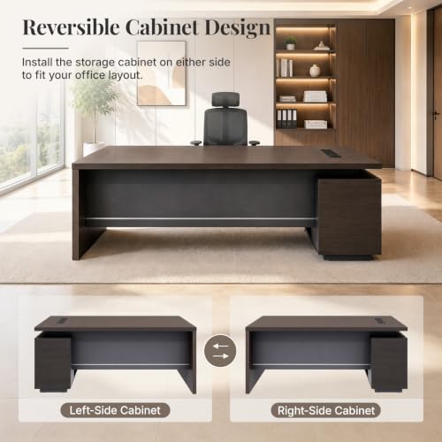 71-Inch L-Shaped Executive Desk