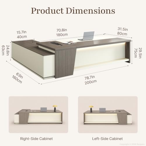 Powered L-Shaped Executive Desk