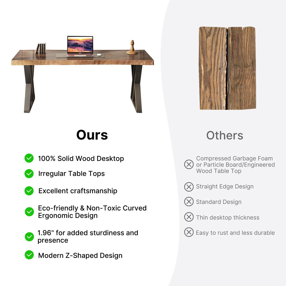 Live-Edge Solid Wood Desk