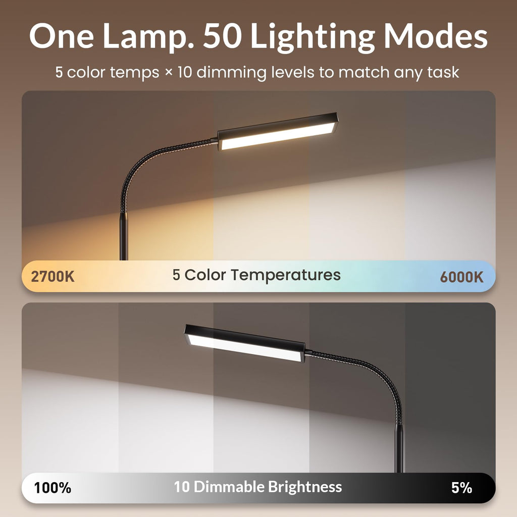 800-Lumen Adjustable LED Desk Lamp