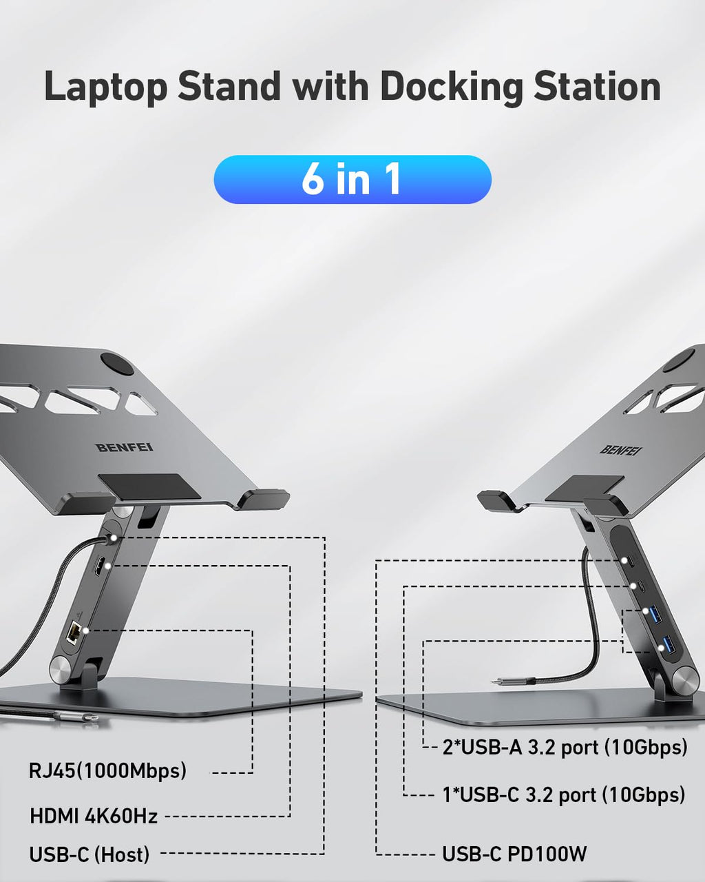 Laptop Stand with USB-C Dock