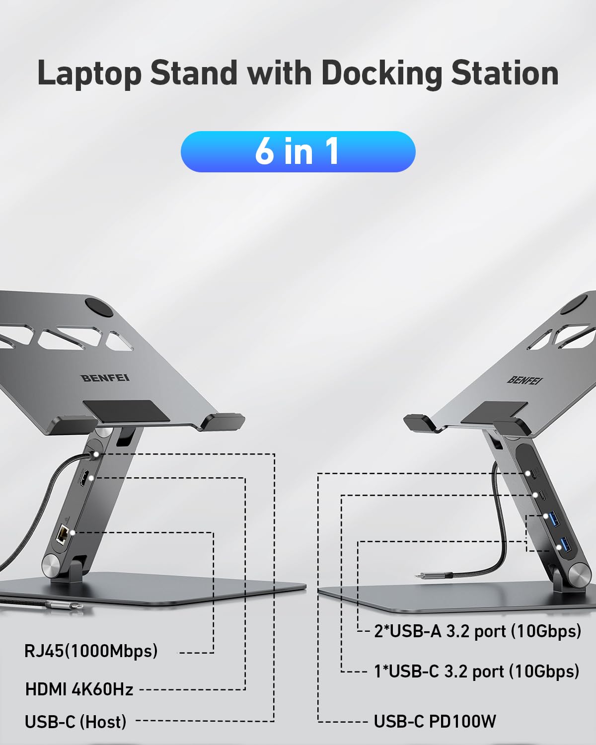 Laptop Stand with USB-C Dock