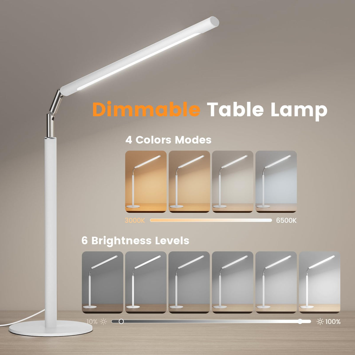 Metal Dimmable LED Desk Lamp