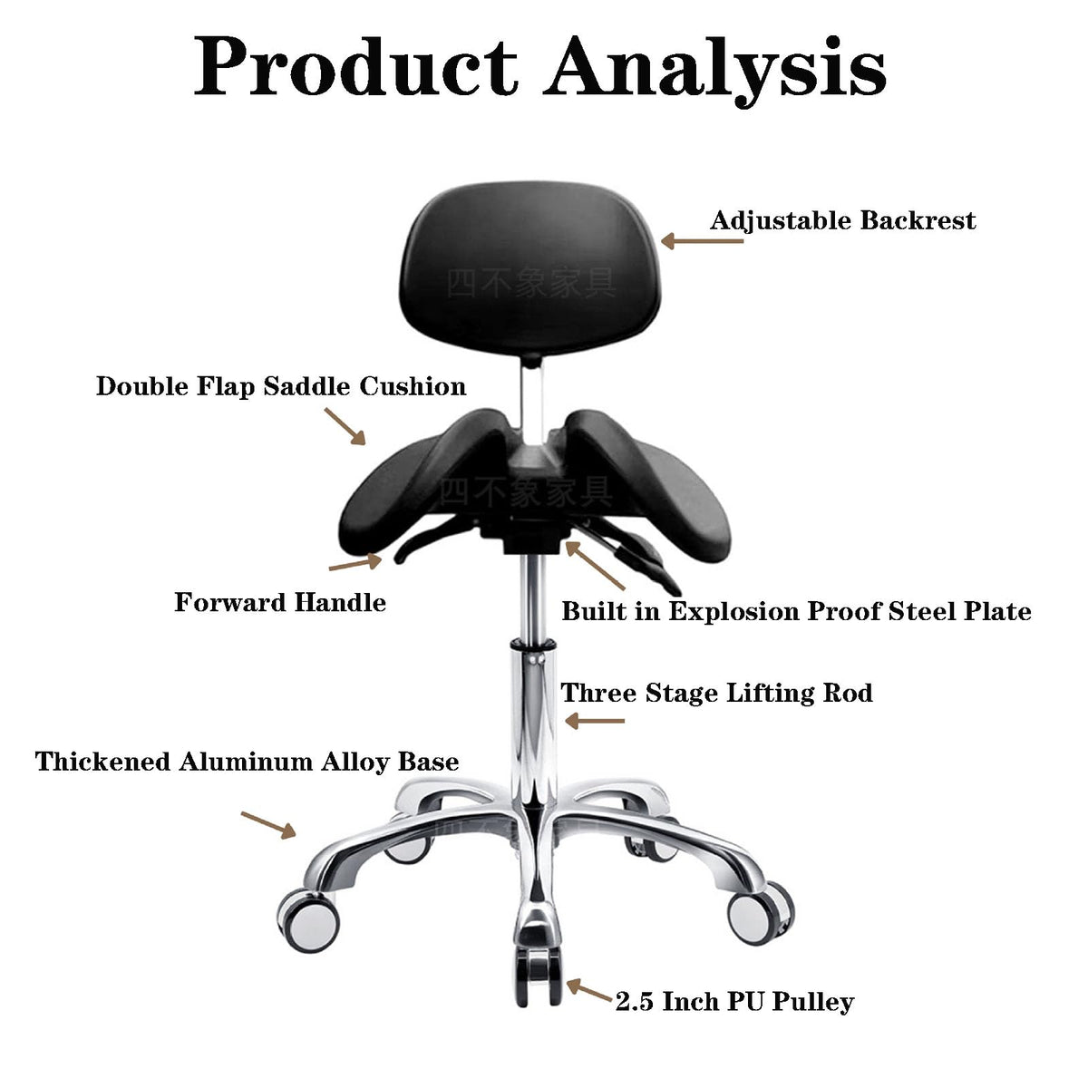 Adjustable Rolling Saddle Stool