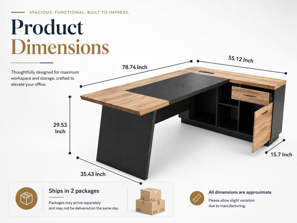 L-Shaped Executive Storage Desk
