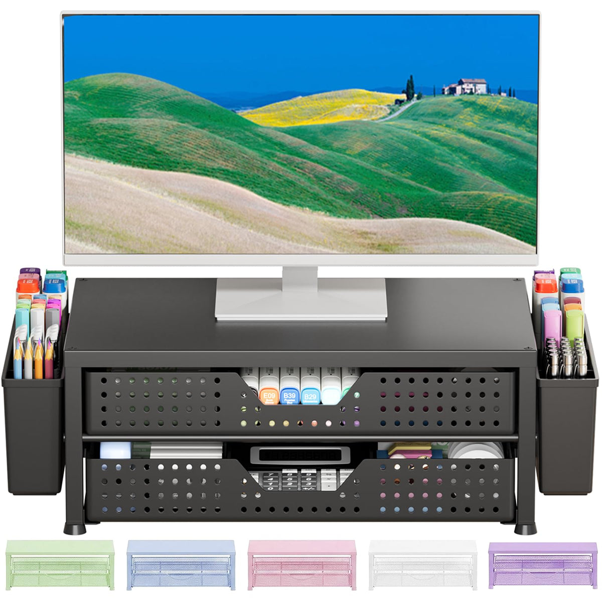 Monitor Riser with Drawer