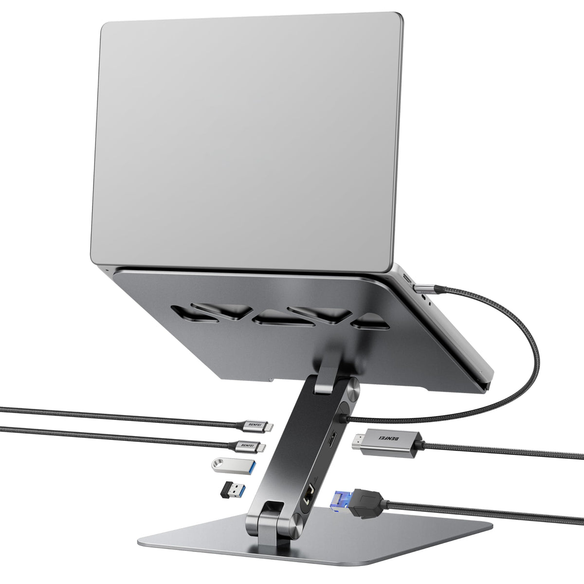 Laptop Stand with USB-C Dock