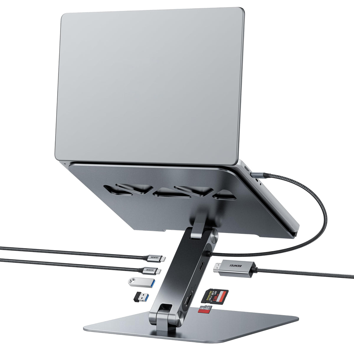 Laptop Stand with USB-C Dock