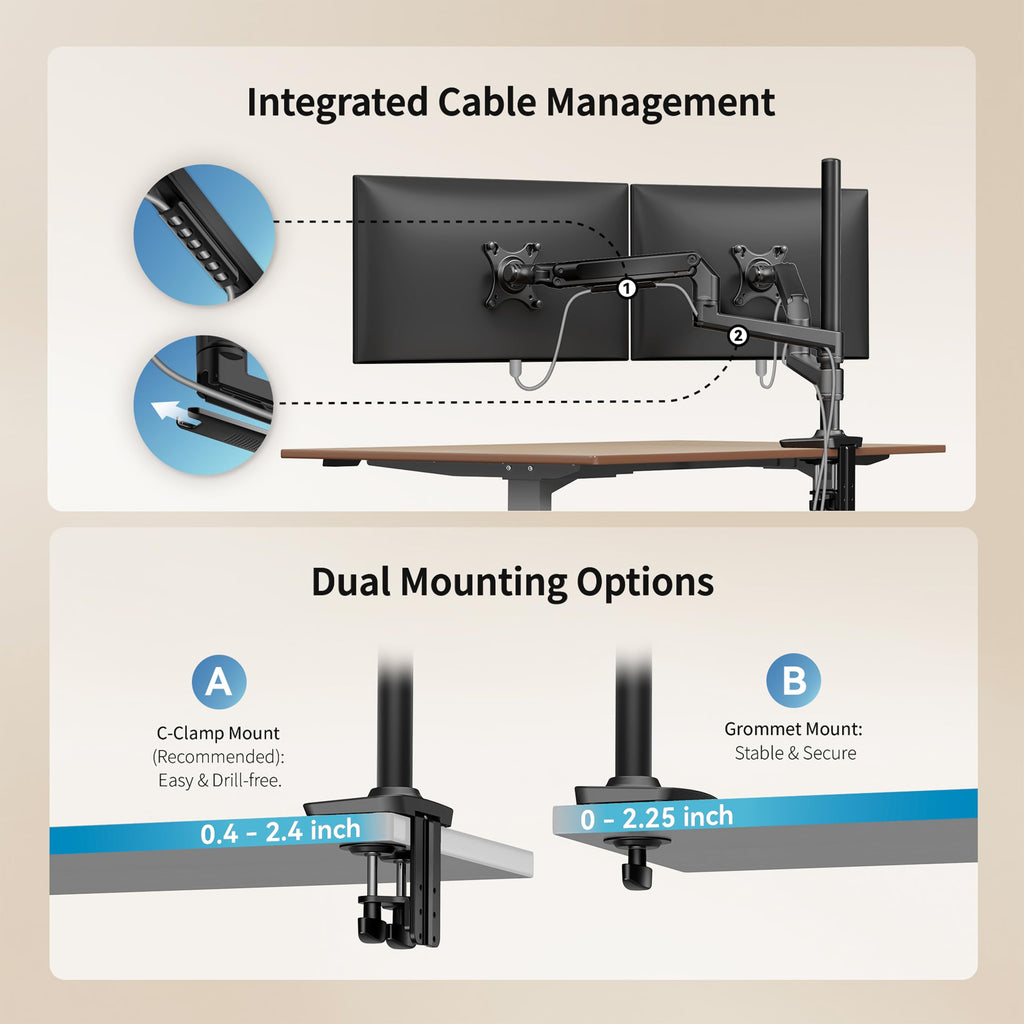 Adjustable Multi-Monitor Desk Arm