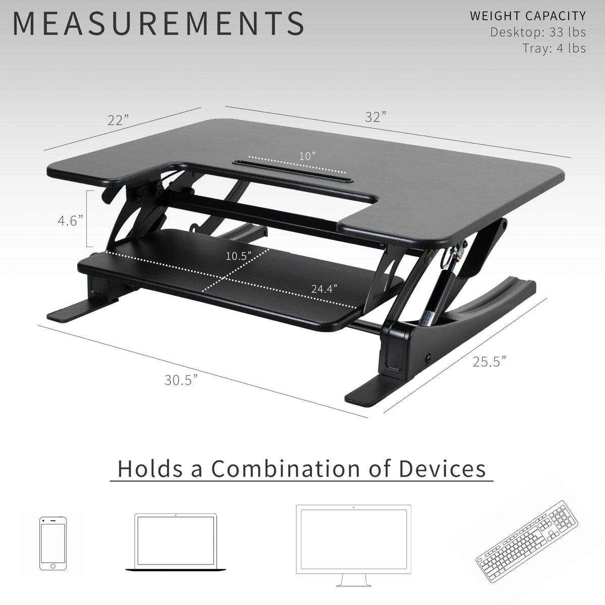Pneumatic Standing Desk Converter