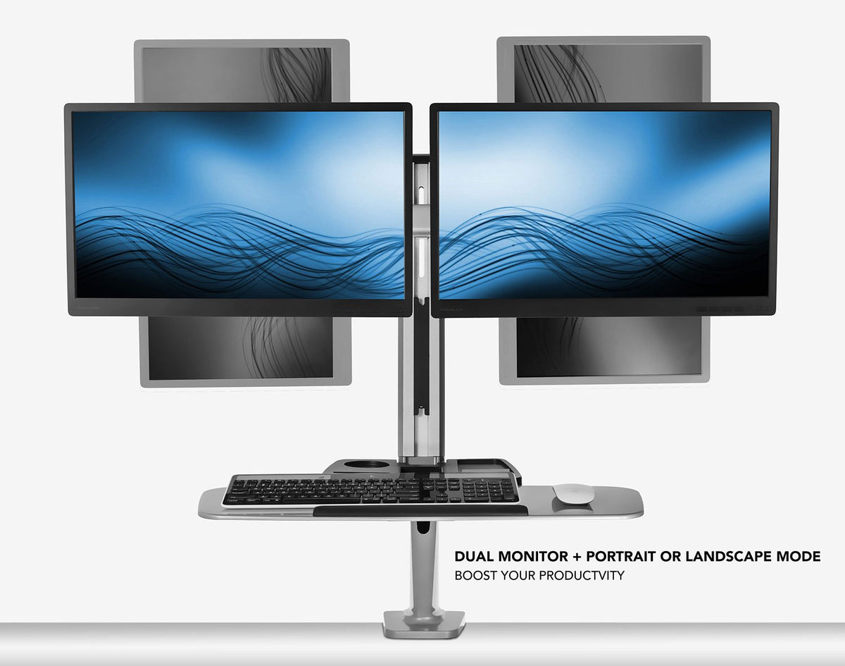 Sit-Stand Monitor Workstation Arm