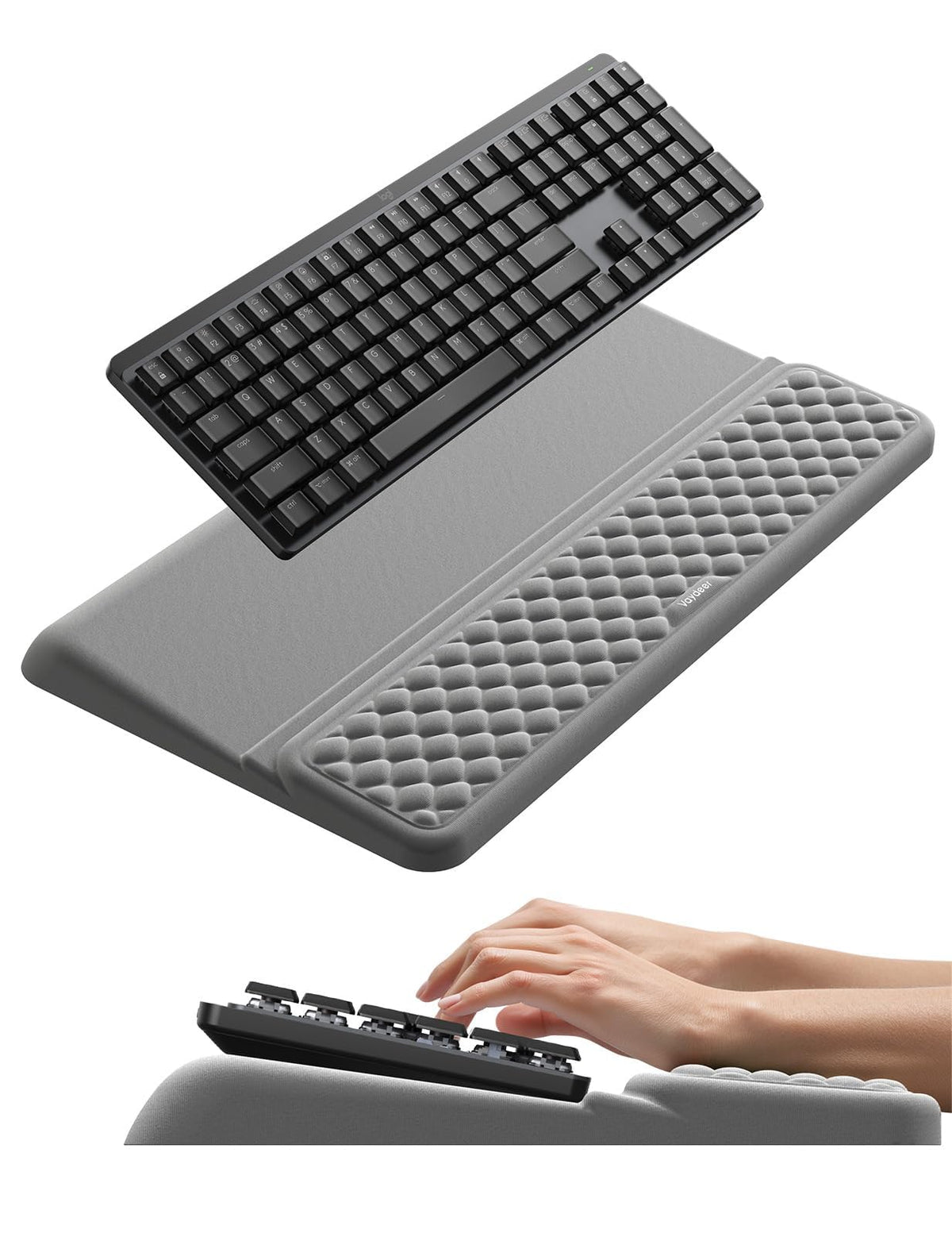 Adjustable Keyboard Riser with Wrist Rest
