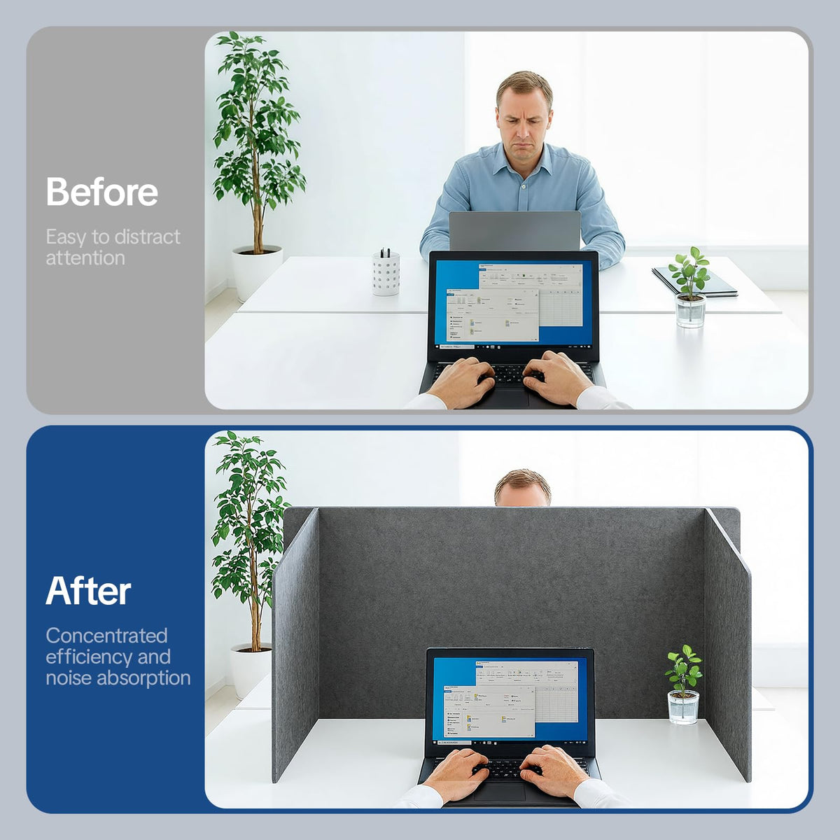 Three-Sided Acoustic Desk Screen