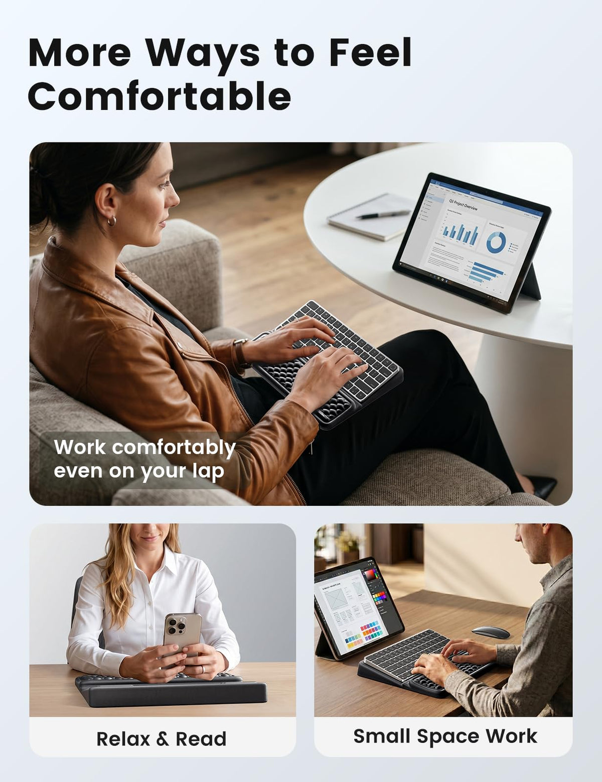 Adjustable Keyboard Riser with Wrist Rest