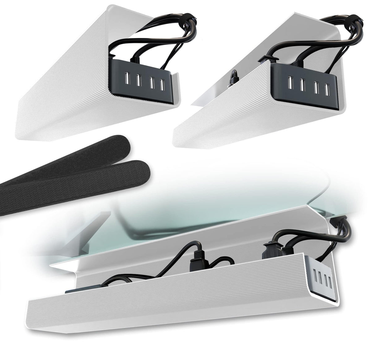 Adhesive Under-Desk Cable Trays