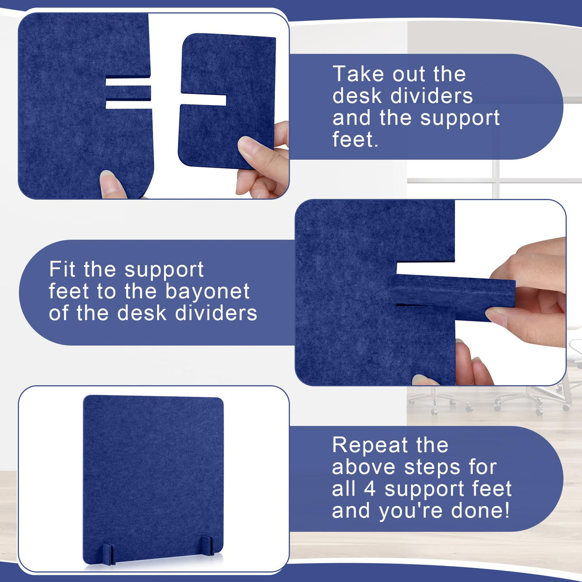 Six-Pack Acoustic Desk Dividers