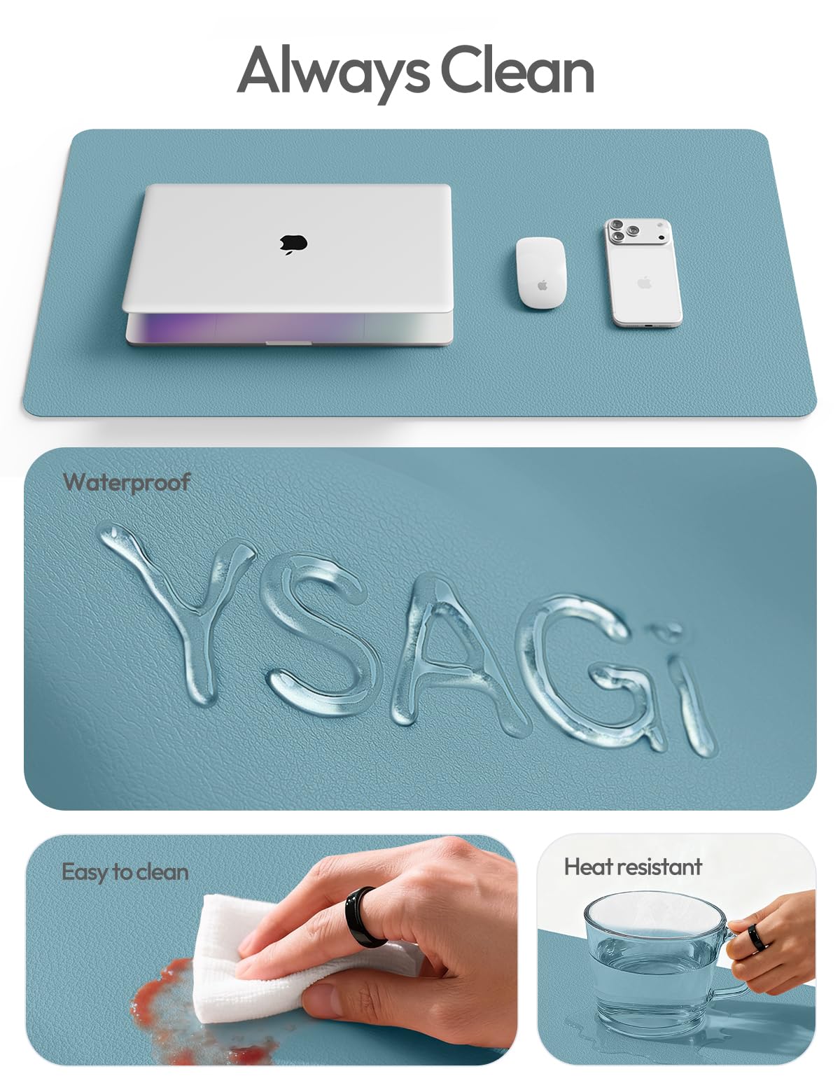 Waterproof PU Leather Desk Mat