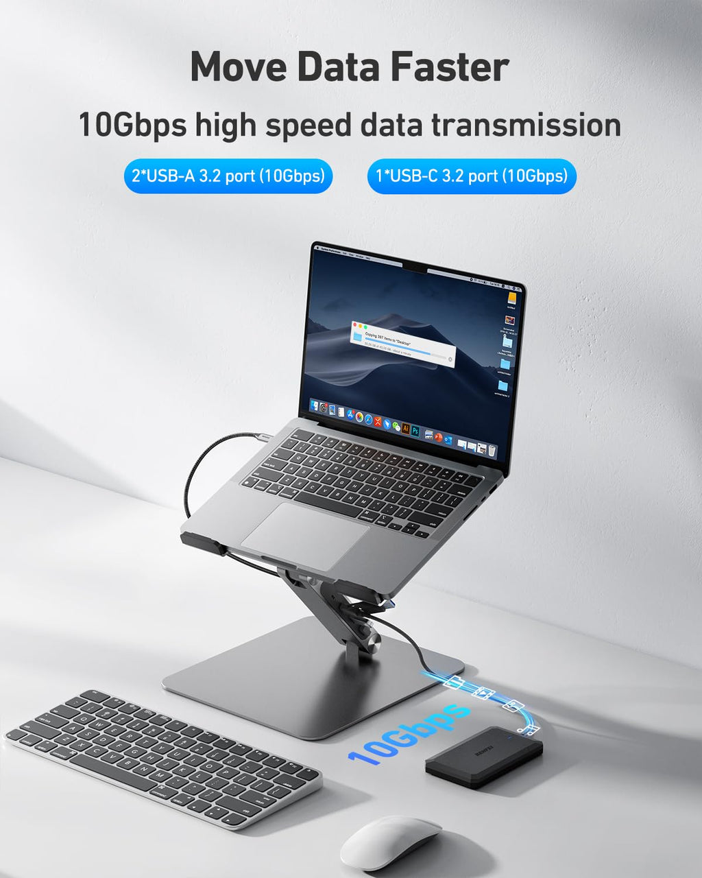 Laptop Stand with USB-C Dock