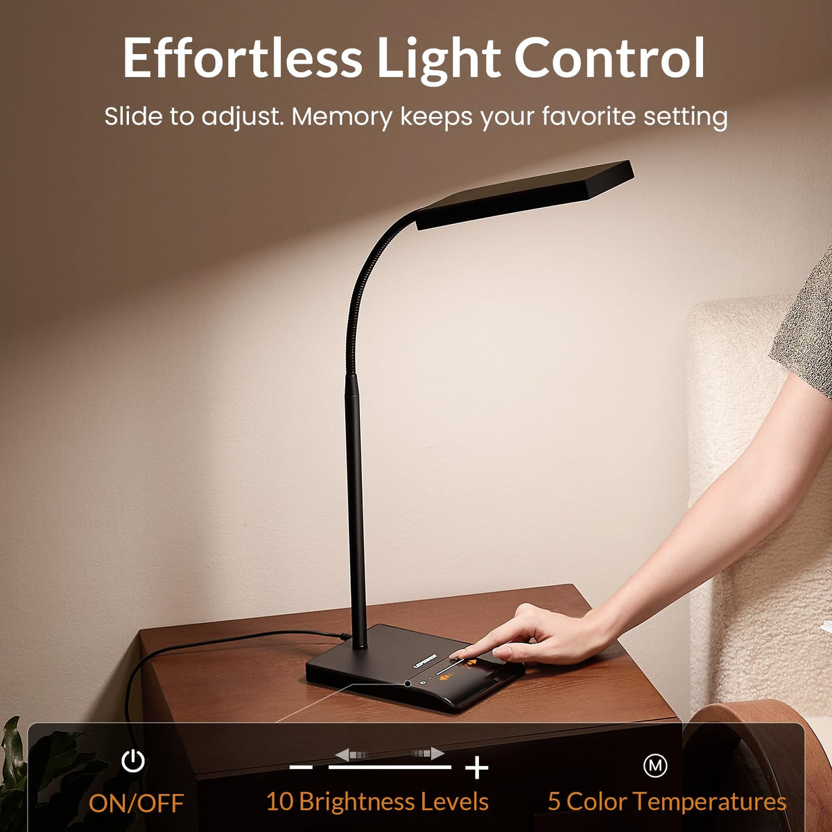 800-Lumen Adjustable LED Desk Lamp