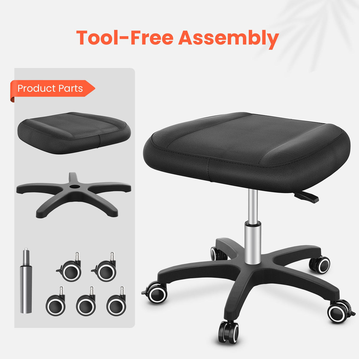 Rolling Adjustable Footrest Stool