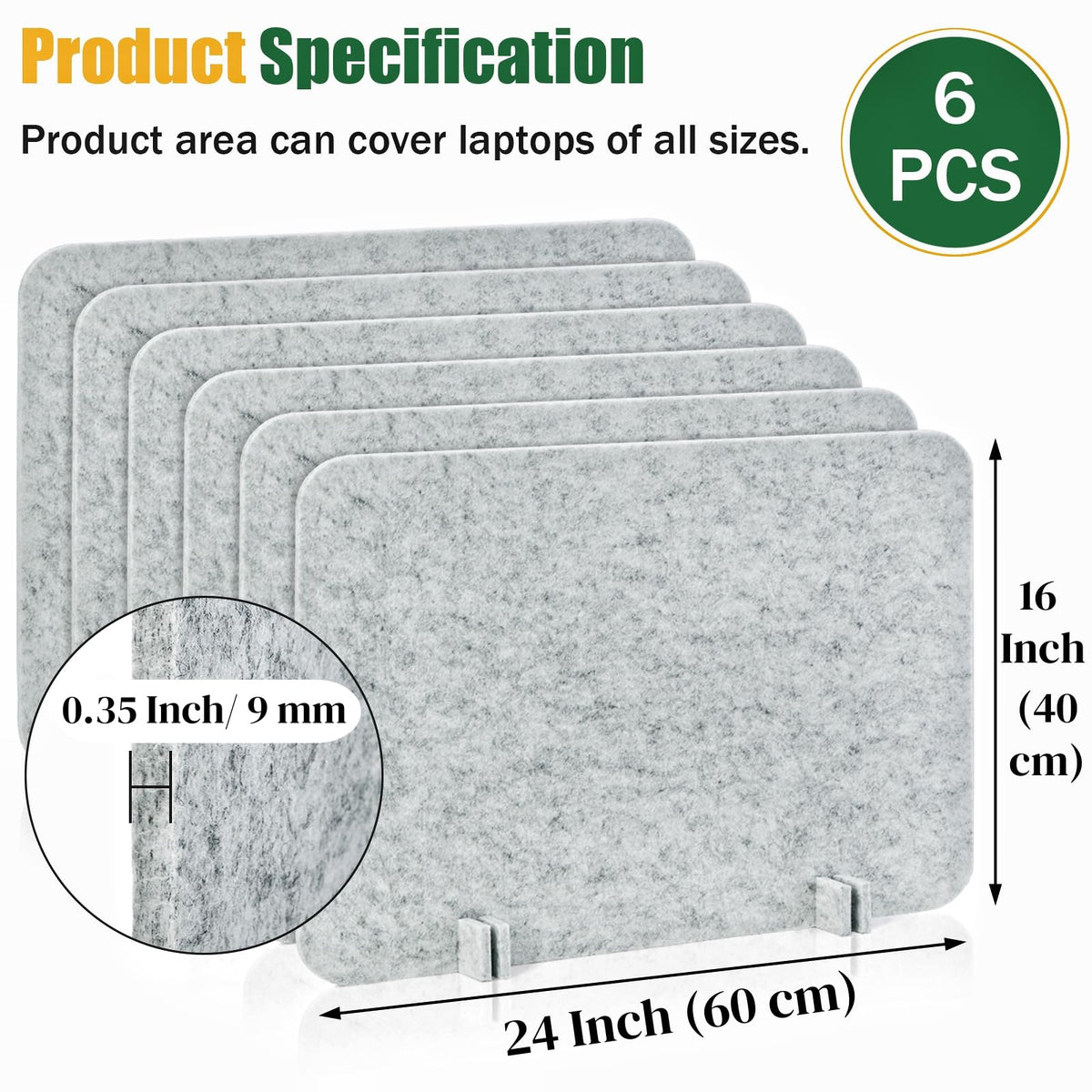 Six-Pack Acoustic Desk Panels