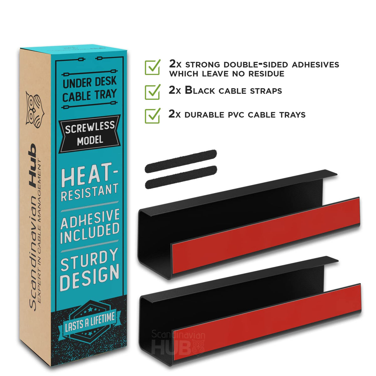 Adhesive Under-Desk Cable Trays