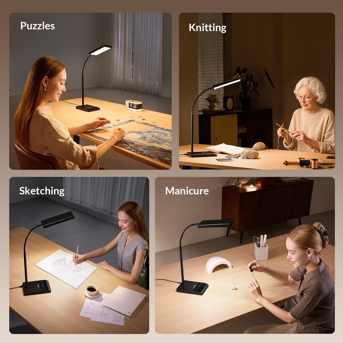 800-Lumen Adjustable LED Desk Lamp