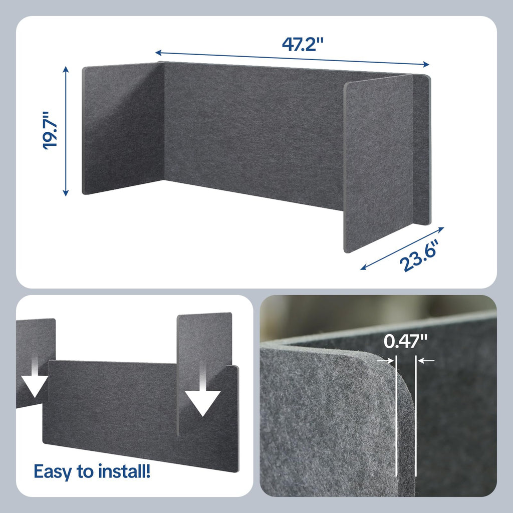 Three-Sided Acoustic Desk Screen