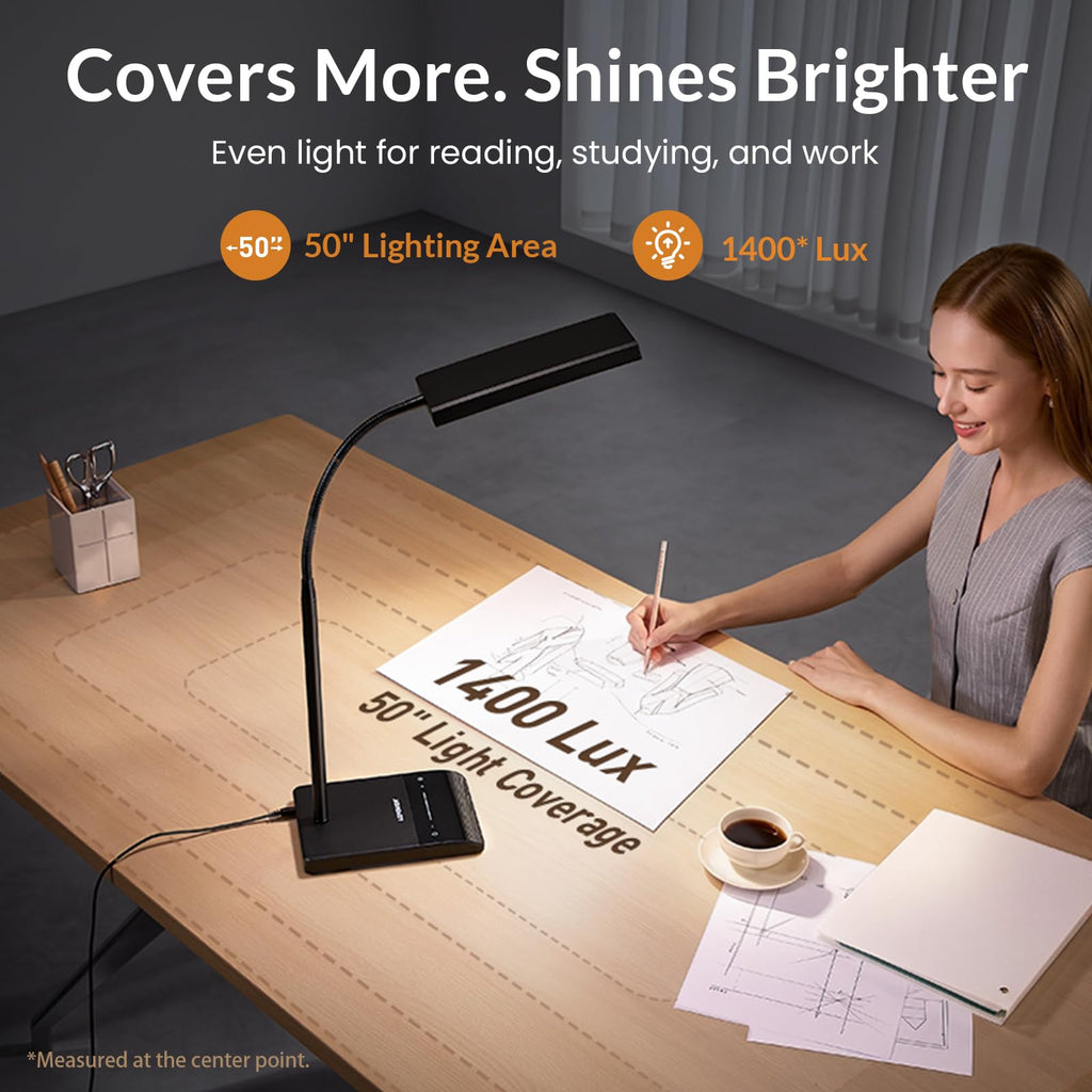 800-Lumen Adjustable LED Desk Lamp