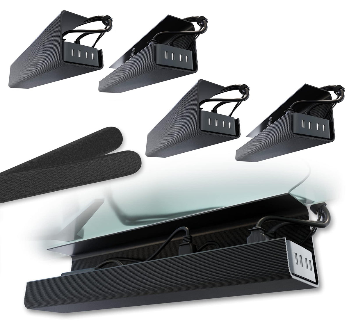 Adhesive Under-Desk Cable Trays