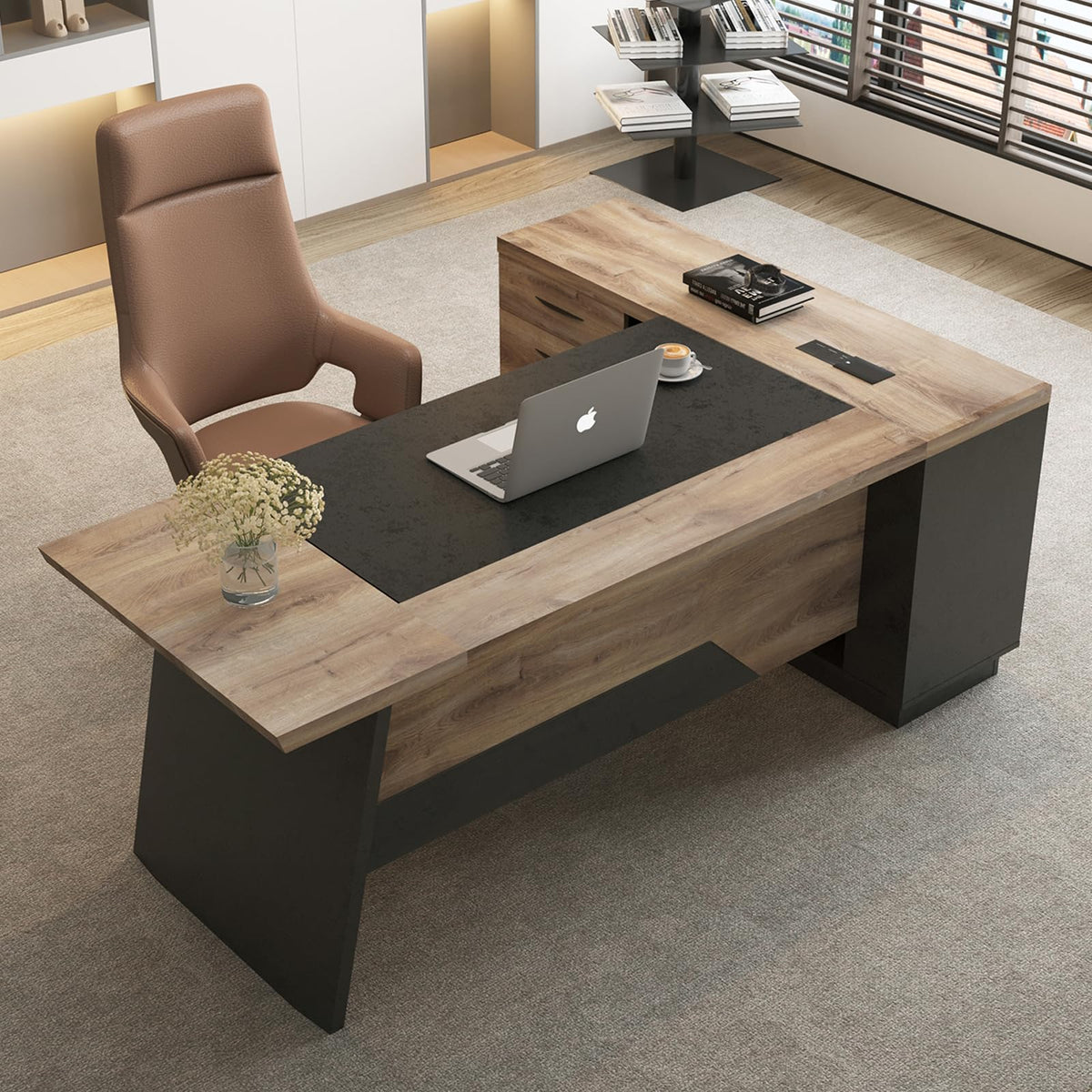 L-Shaped Executive Storage Desk