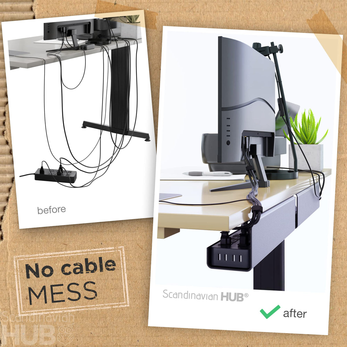 Adhesive Under-Desk Cable Trays