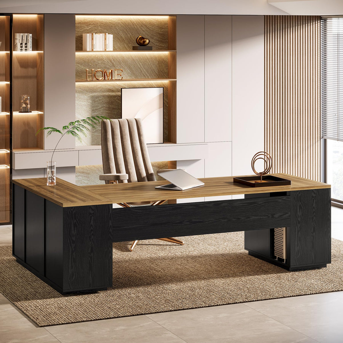 85.8-Inch L-Shaped Office Desk
