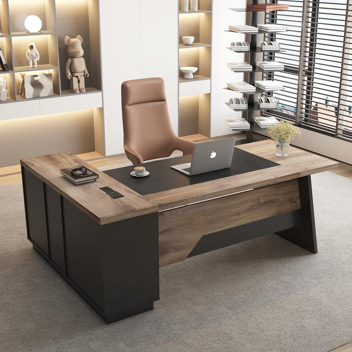 L-Shaped Executive Storage Desk