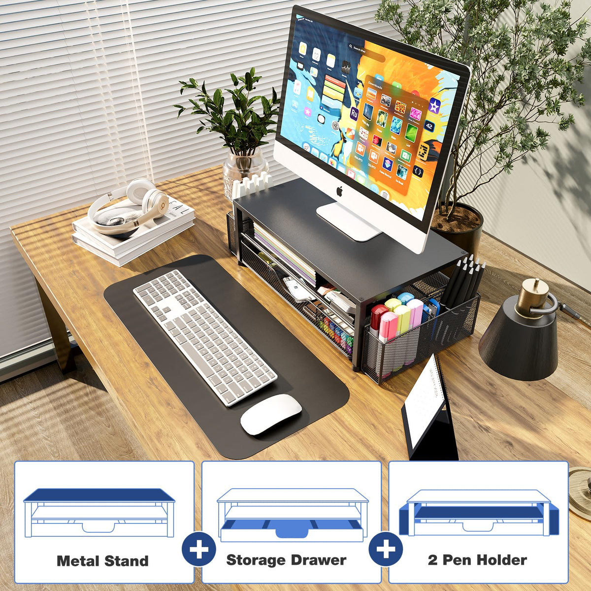 Monitor Riser with Drawer