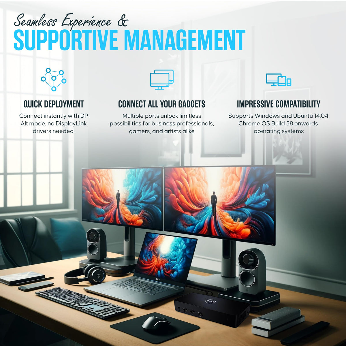 Universal USB-C Dual Monitor Dock