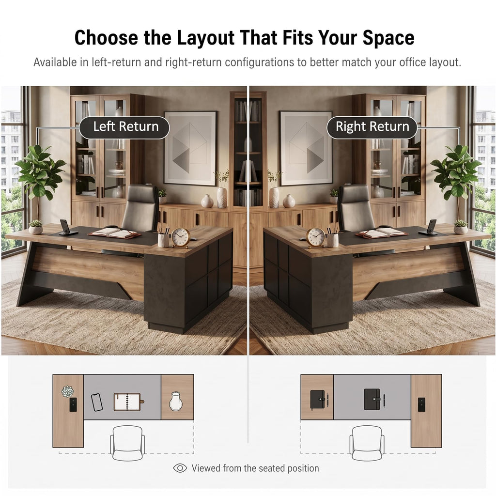L-Shaped Executive Storage Desk
