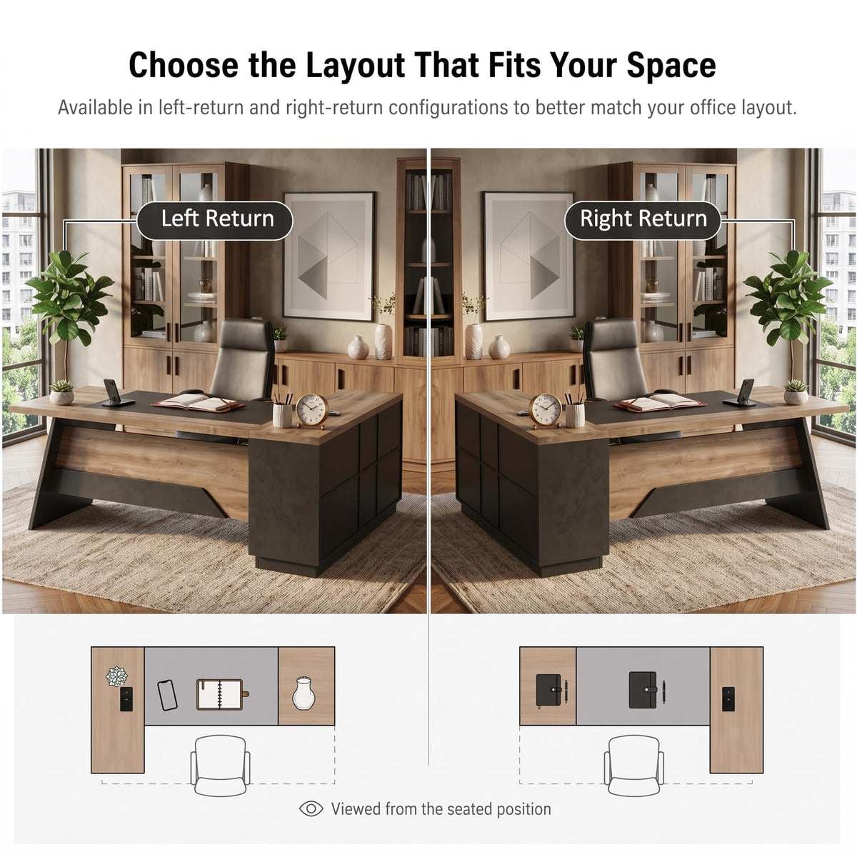 L-Shaped Executive Storage Desk