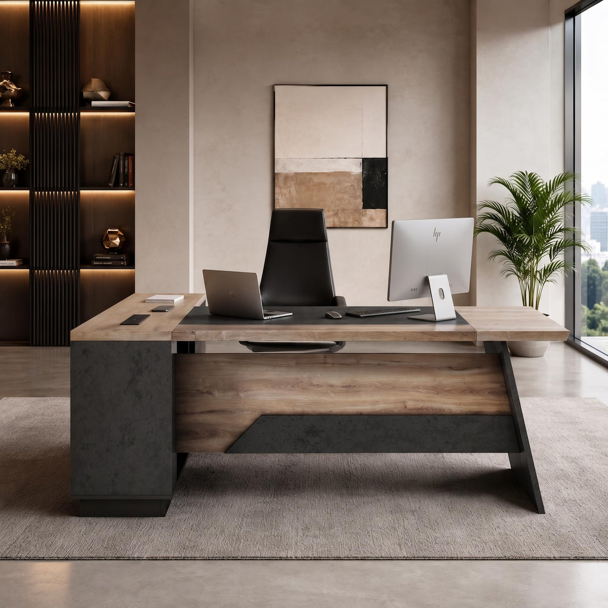 L-Shaped Executive Storage Desk