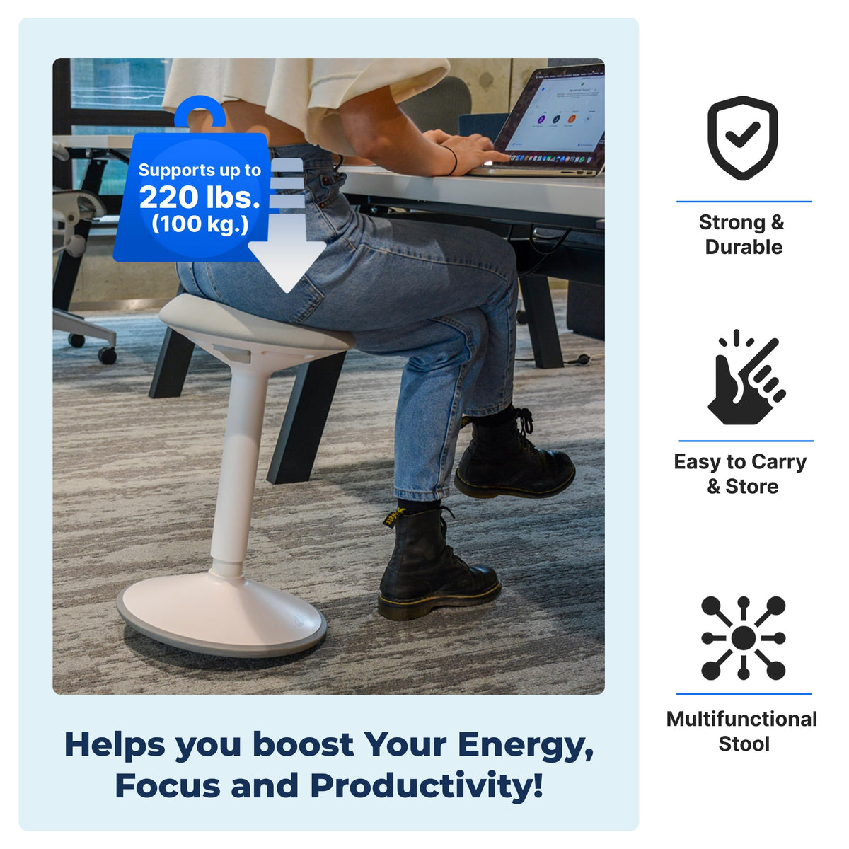 Height-Adjustable Wobble Stool