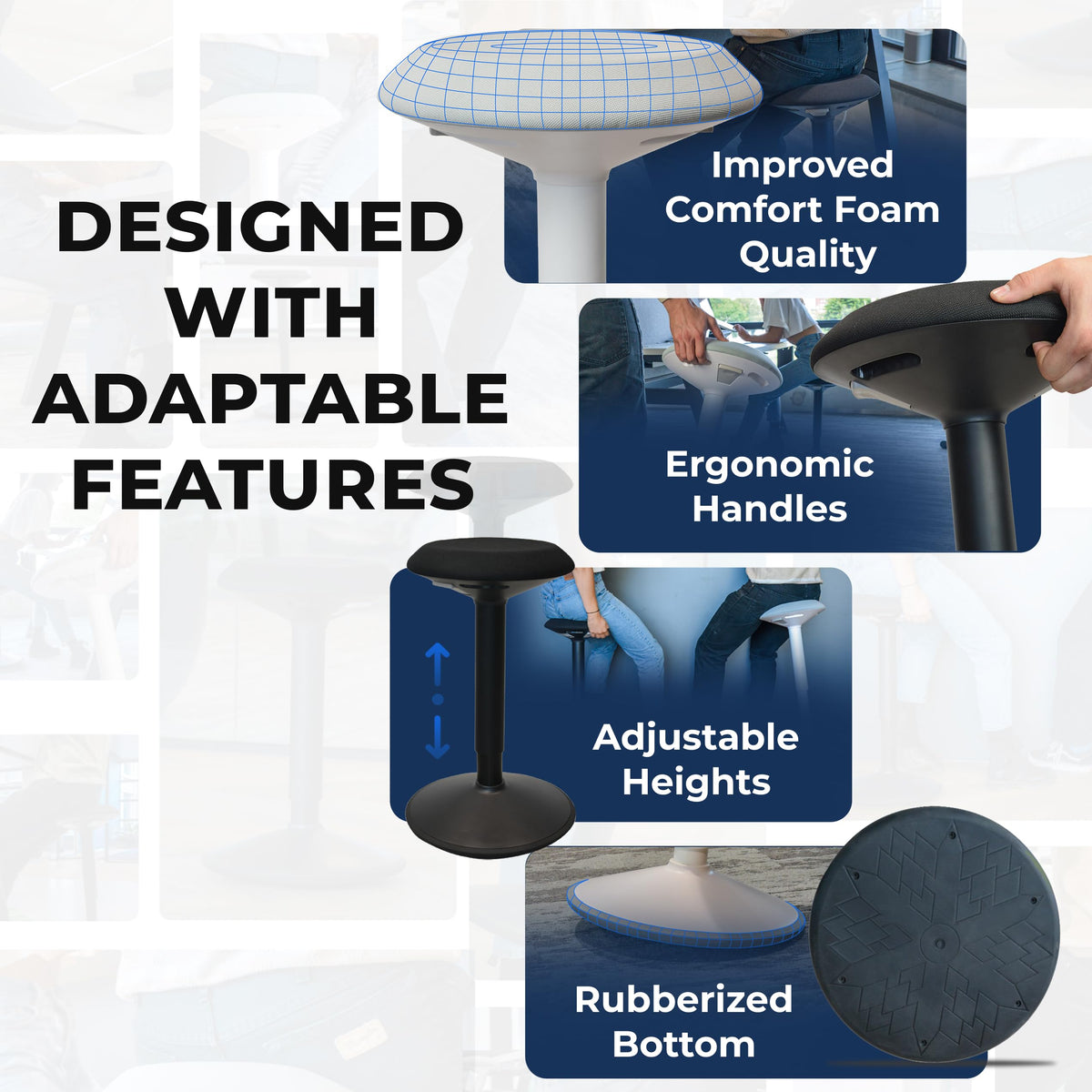 Height-Adjustable Wobble Stool