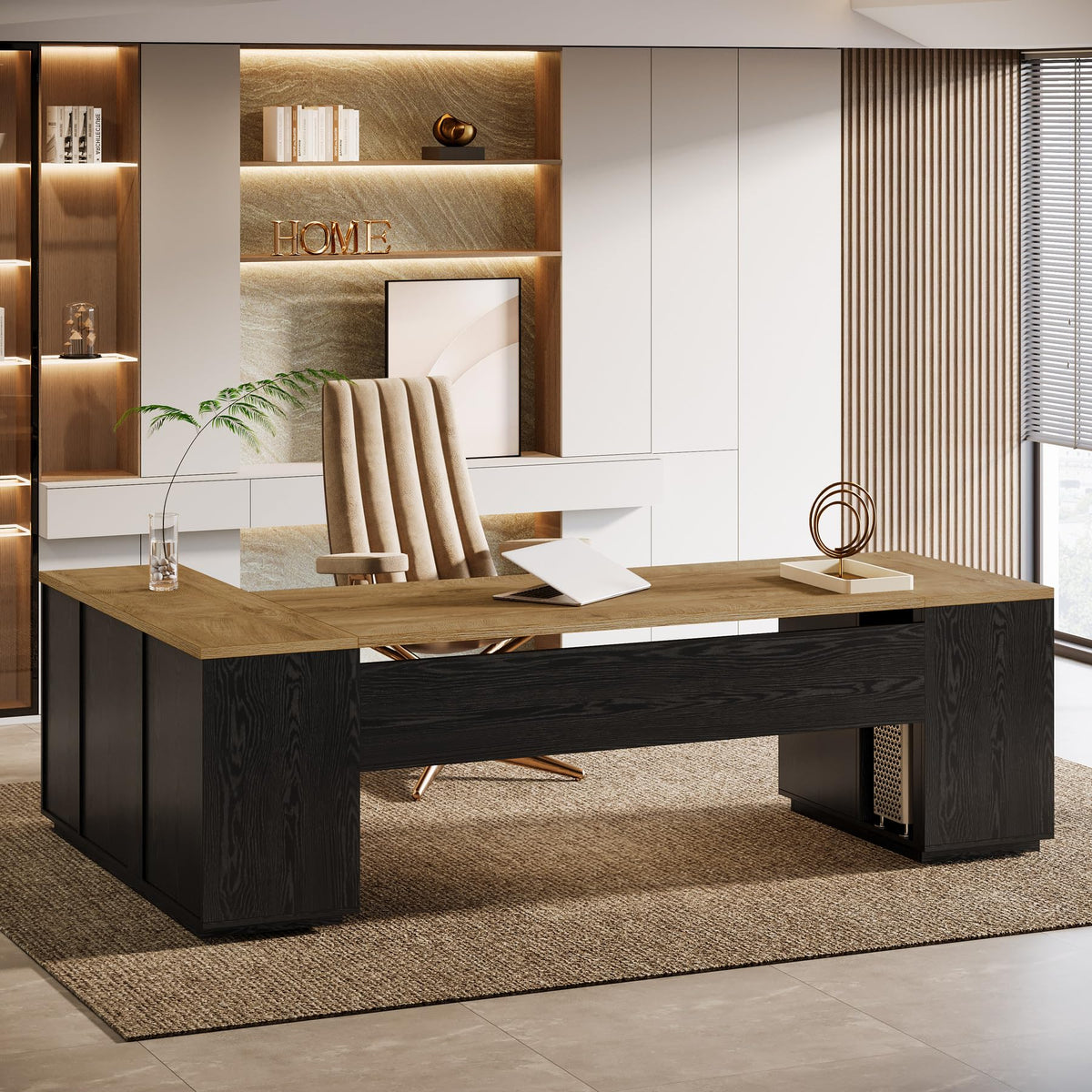 85.8-Inch L-Shaped Office Desk