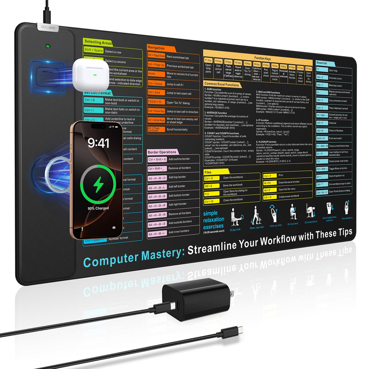 Wireless Charging Desk Mat