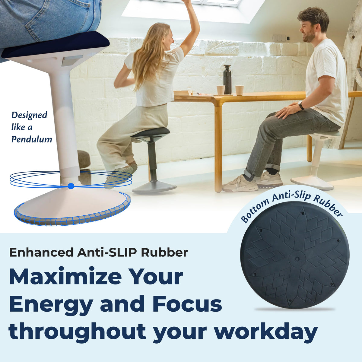 Height-Adjustable Wobble Stool
