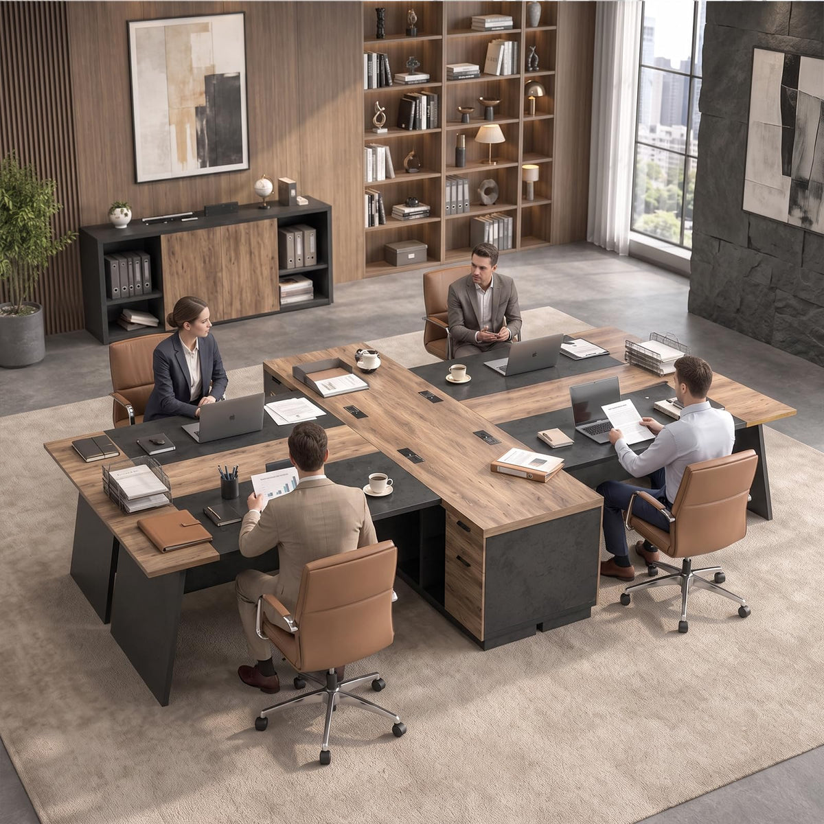 L-Shaped Executive Storage Desk