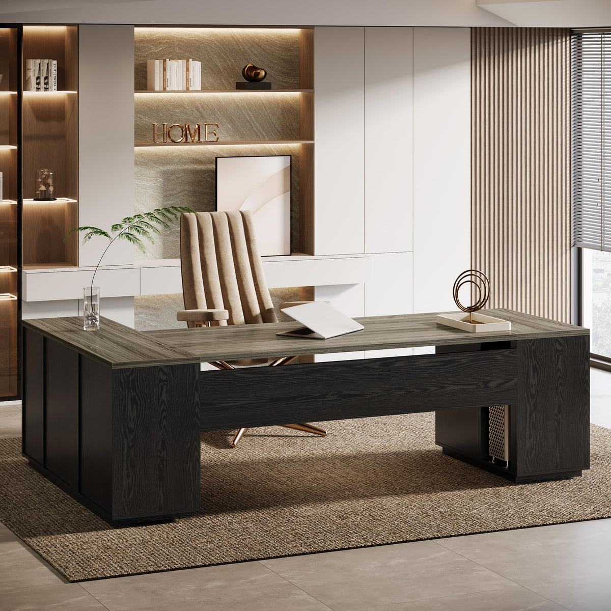 85.8-Inch L-Shaped Office Desk