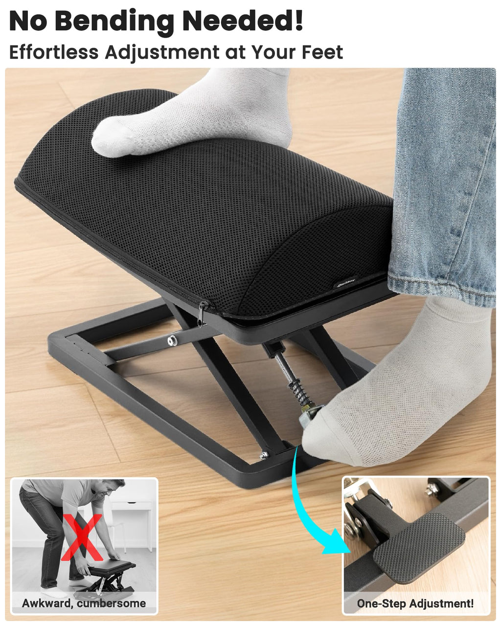 Pedal-Adjustable Footrest