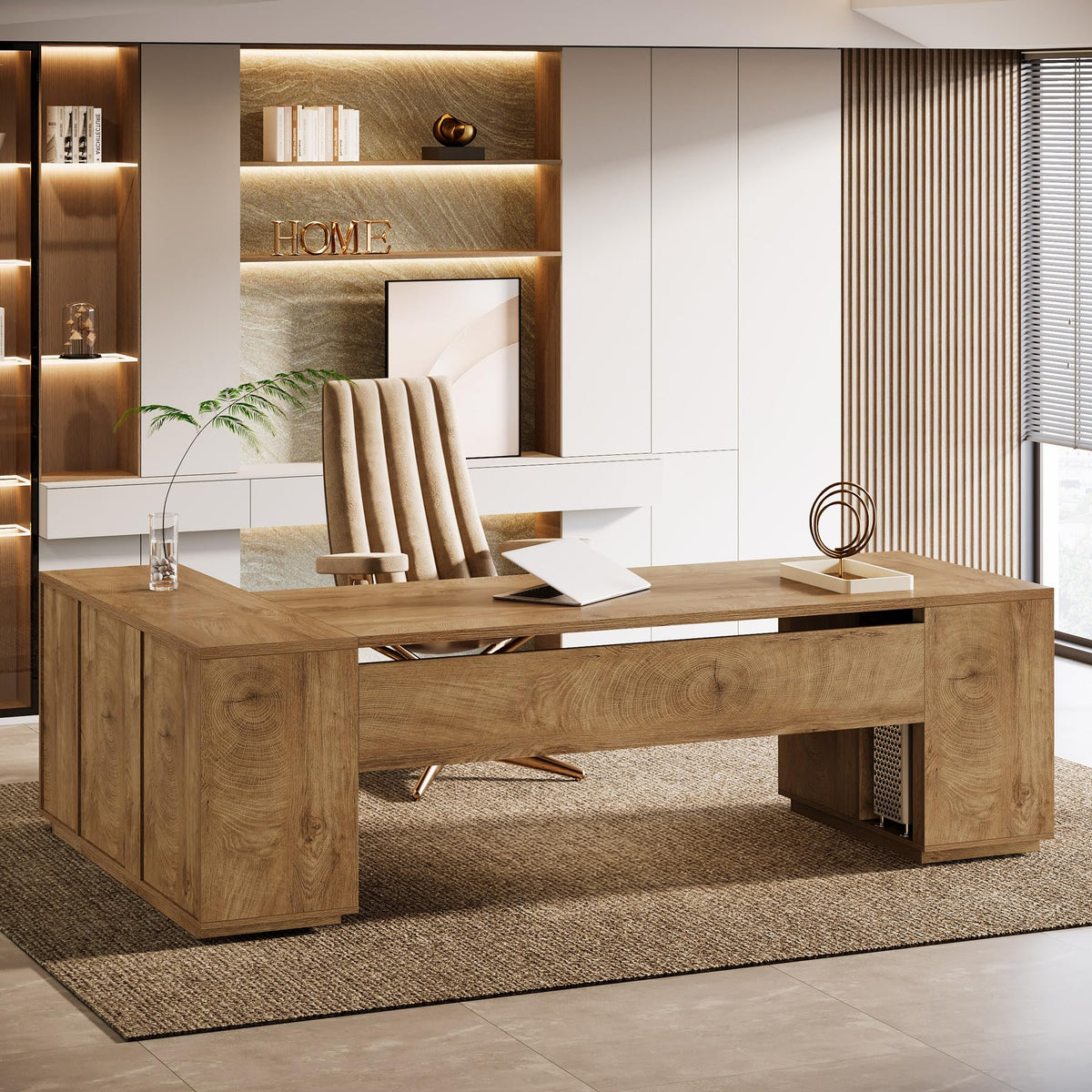 85.8-Inch L-Shaped Office Desk